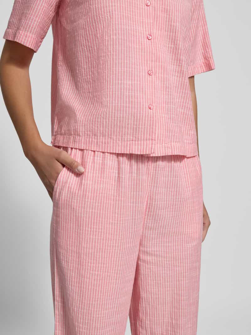Pieces Wide leg broek van een mix van katoen en linnen model 'APIA'