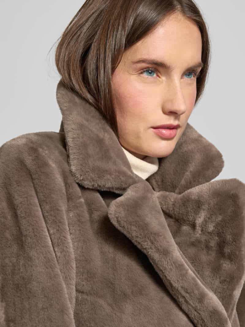 Vila Regular fit lange jas van imitatiebont model 'Emmela'