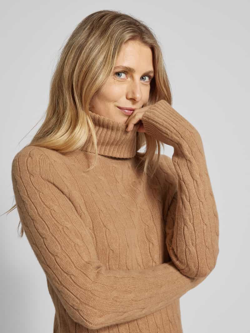 Polo Ralph Lauren Gebreide jurk met col van een mix van wol en kasjmier