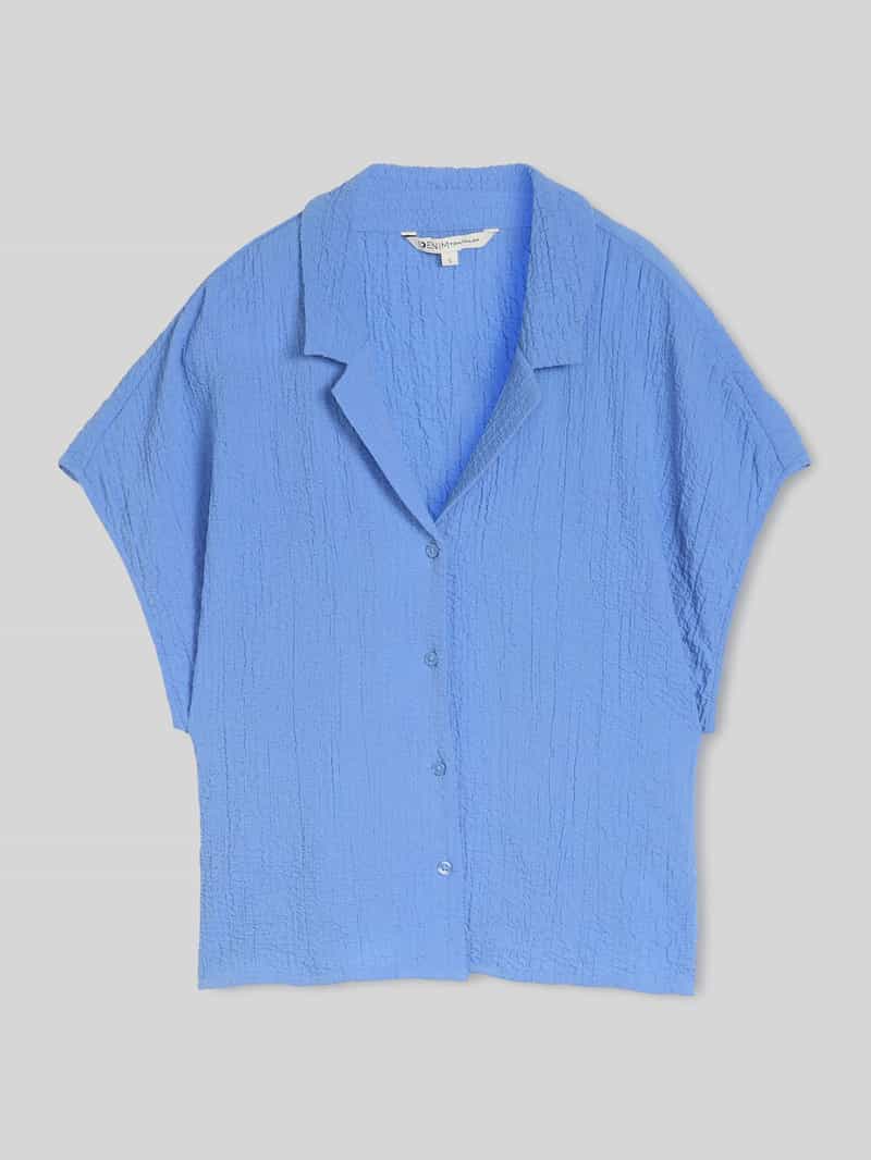 Tom Tailor Denim - Seersucker resort-blouse - Maat XL - Bonnet Blue