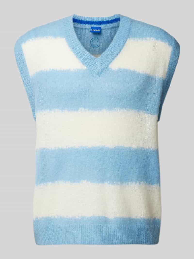 Hugo Blue Spencer van viscose met V-hals model 'Septune'