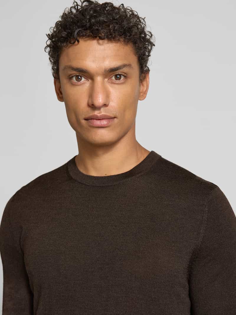 Christian Berg Men Regular fit shirt met lange mouwen van een mix van merinowol