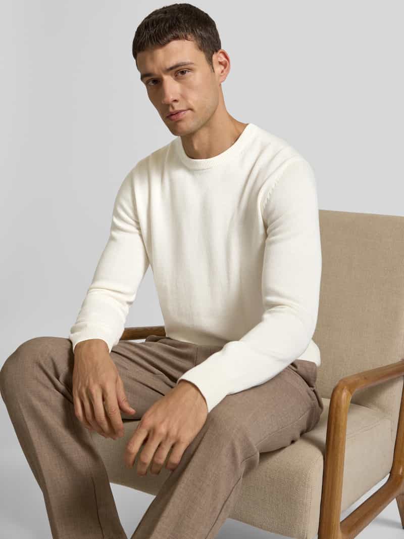 Christian Berg Men Gebreide pullover met wol en ronde hals