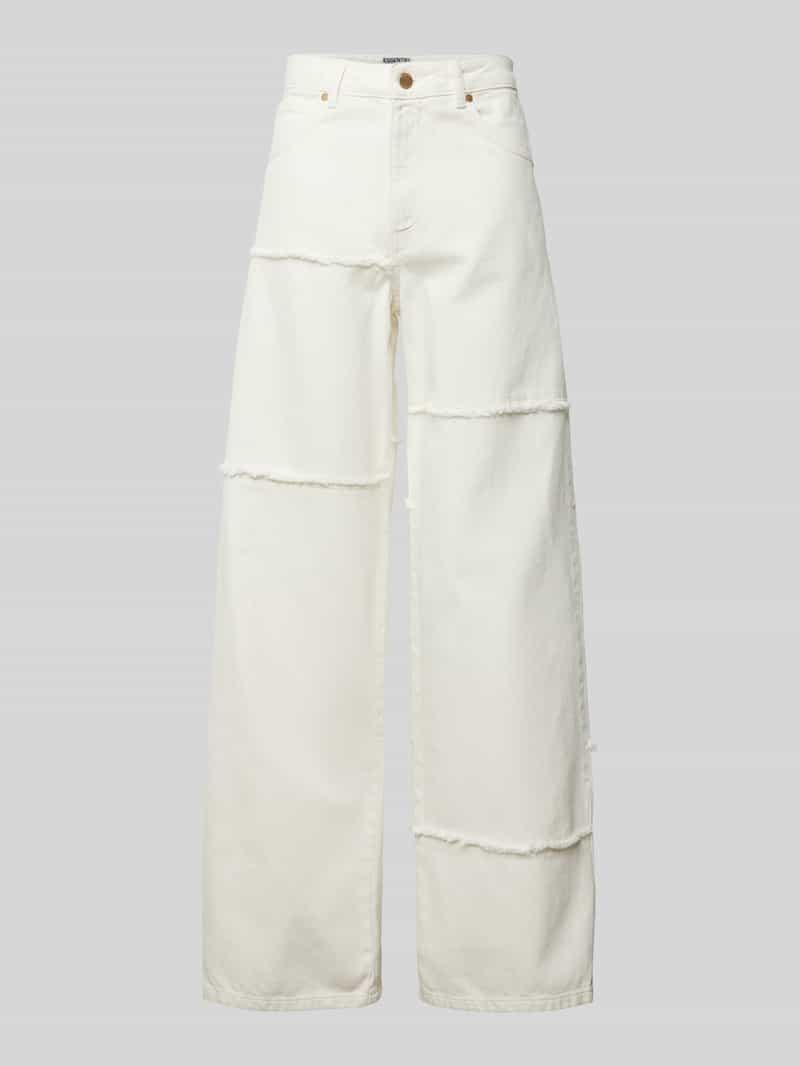 Essentiel Antwerp Wide leg jeans met franjes model 'Haster'
