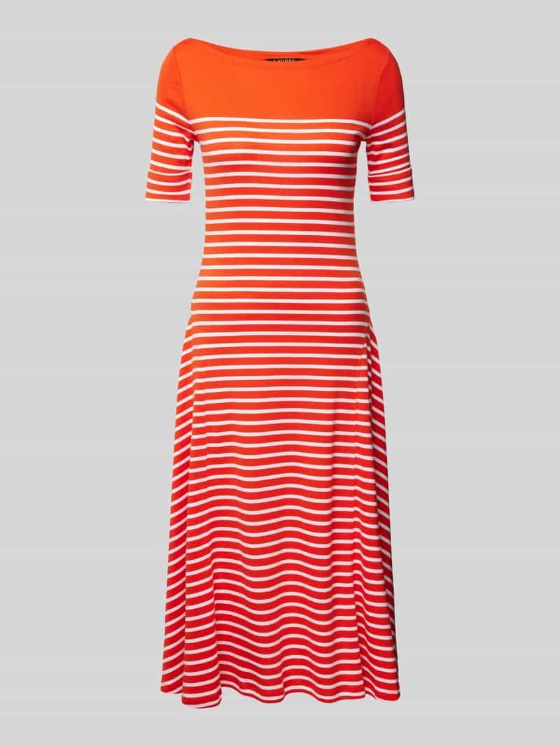 Lauren Ralph Lauren Midi-jurk met geribde boothals model 'MUNZIE'