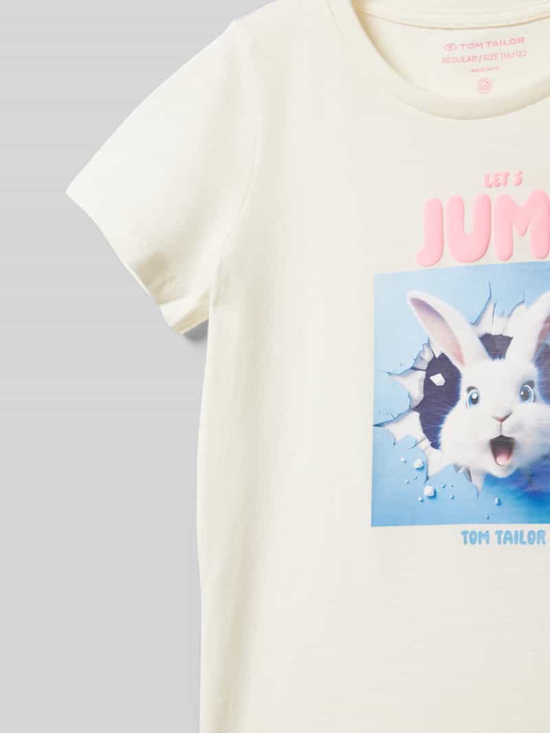 Tom Tailor Regular fit T-shirt van puur katoen met motiefprint
