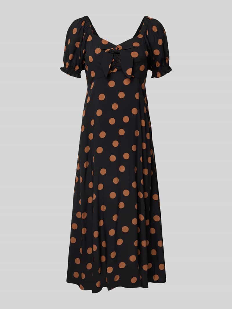Apricot Midi-jurk van viscose met pofmouwen