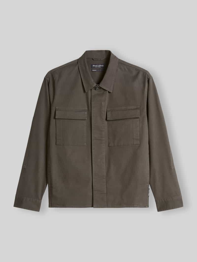 Marc O'Polo Overshirt met klepzakken van katoenmix
