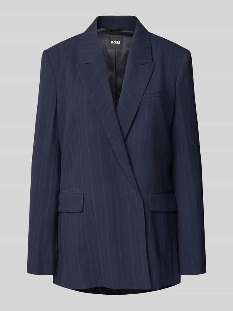 Boss Relaxed fit lange blazer met krijtstrepen