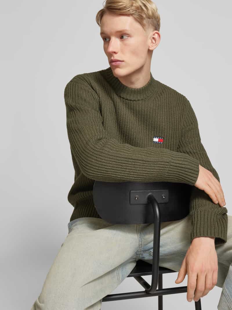 Tommy Jeans Gebreide pullover met logostitching