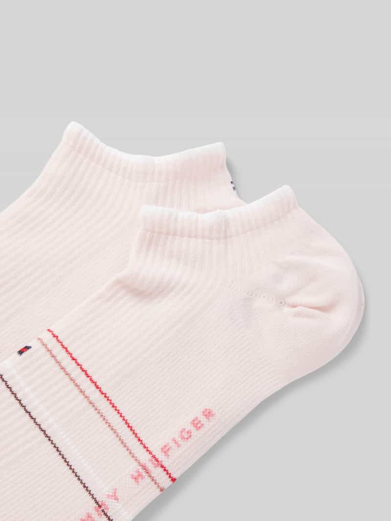 Tommy Hilfiger Sneakersokken met labelprint in een set van 2 paar
