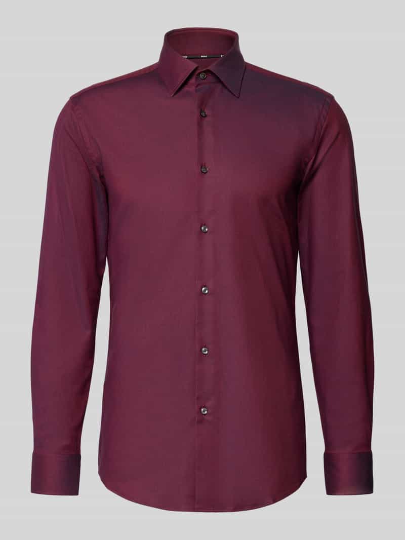 Boss Slim fit zakelijk overhemd in tweekleurig twill model 'HANK'