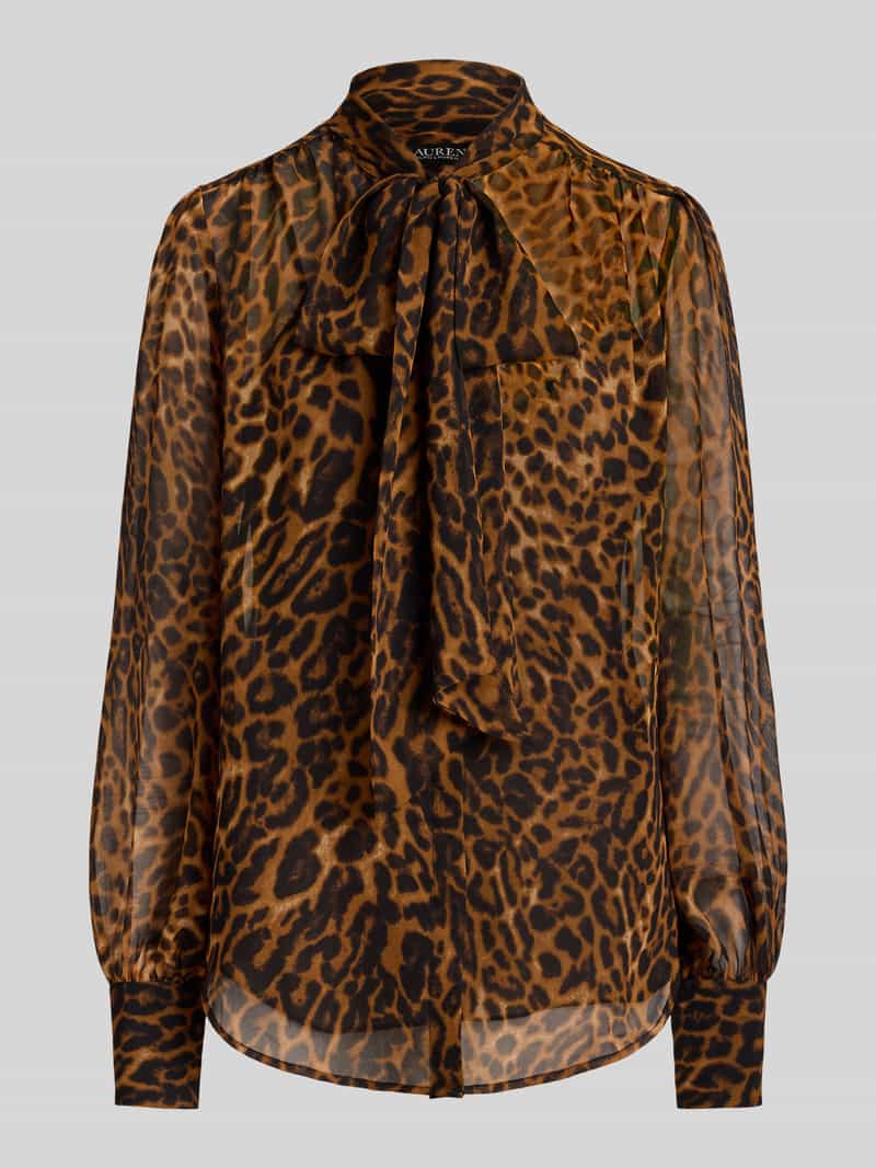 Lauren Ralph Lauren Loose fit blouse met lange mouwen met all-over luipaardprint
