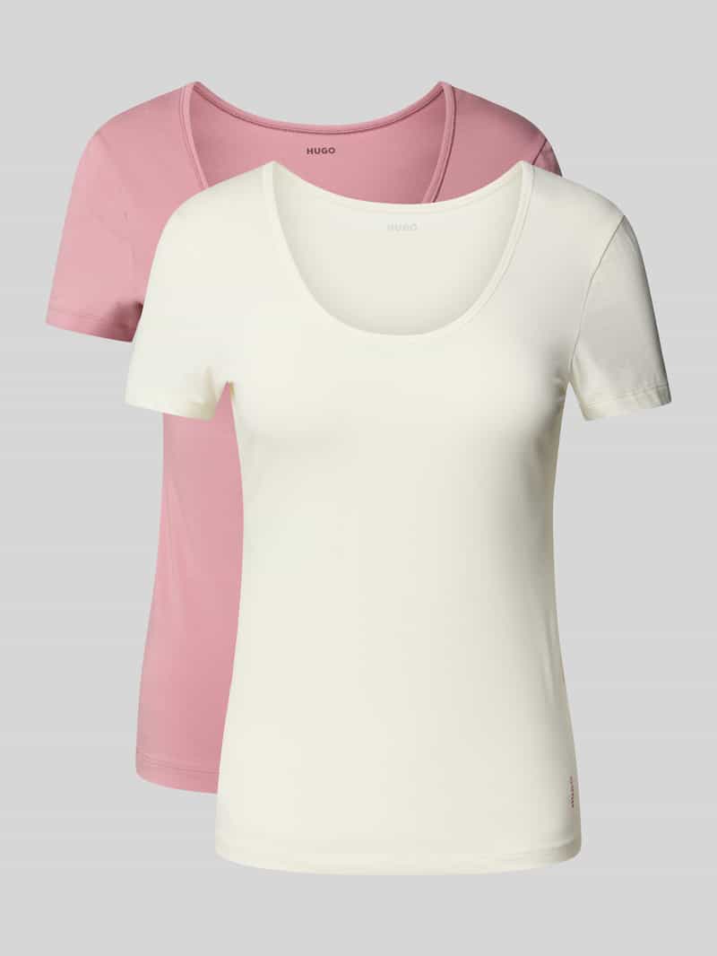 HUGO Regular fit T-shirt van katoenmix in een set van 2 stuks model 'TWIN'