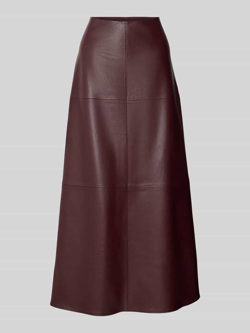 Jake*s Collection Regular fit midirok in leerlook