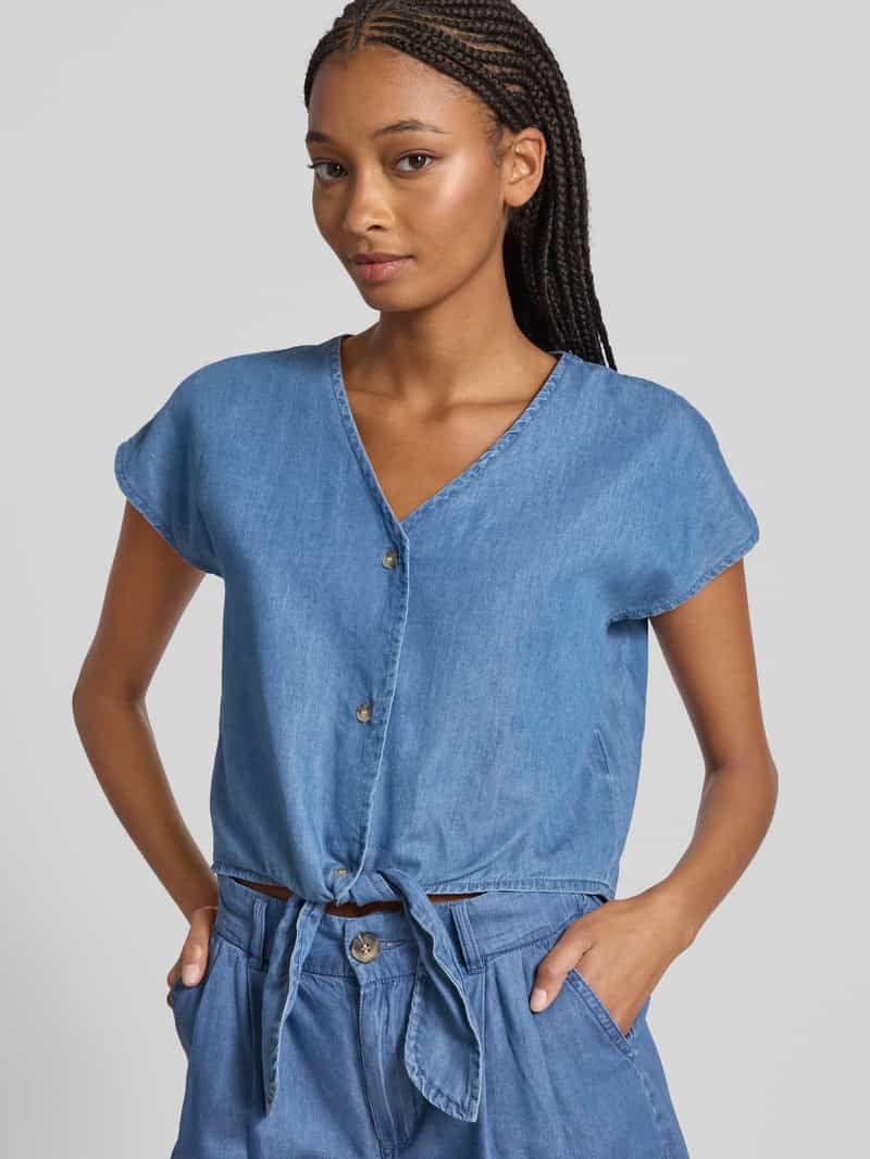 Only Regular fit jeansblouse met knoopdetail model 'BEA'