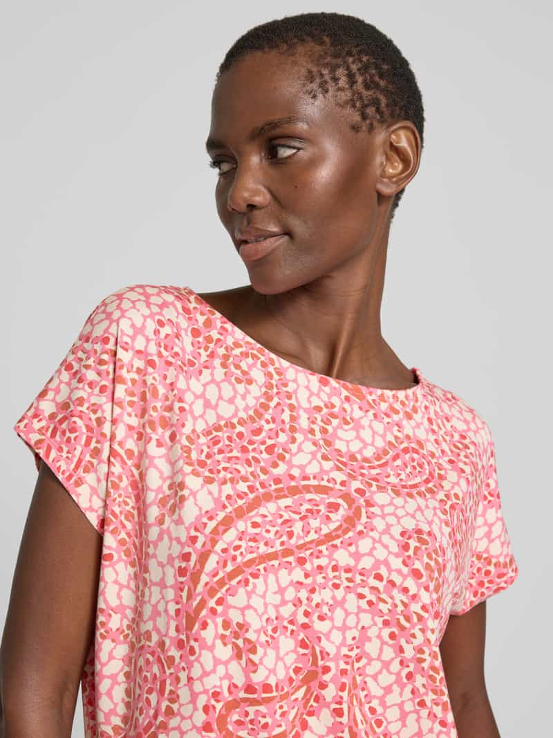 s.Oliver RED LABEL Relaxed fit T-shirt van viscosemix met extra brede schouders