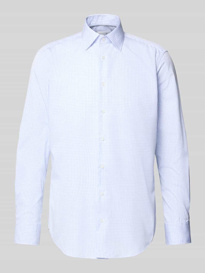 Christian Berg Men Regular fit zakelijk overhemd van premium materiaal met kentkraag