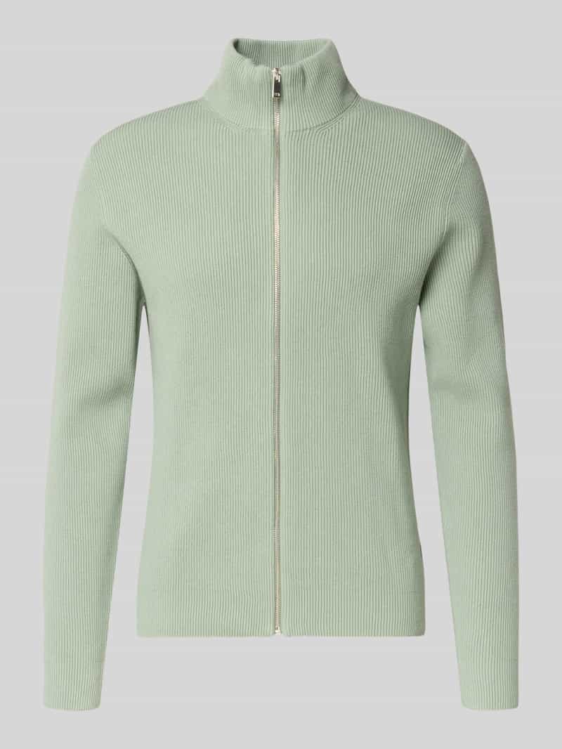Cardigan met opstaande kraag en ritssluiting