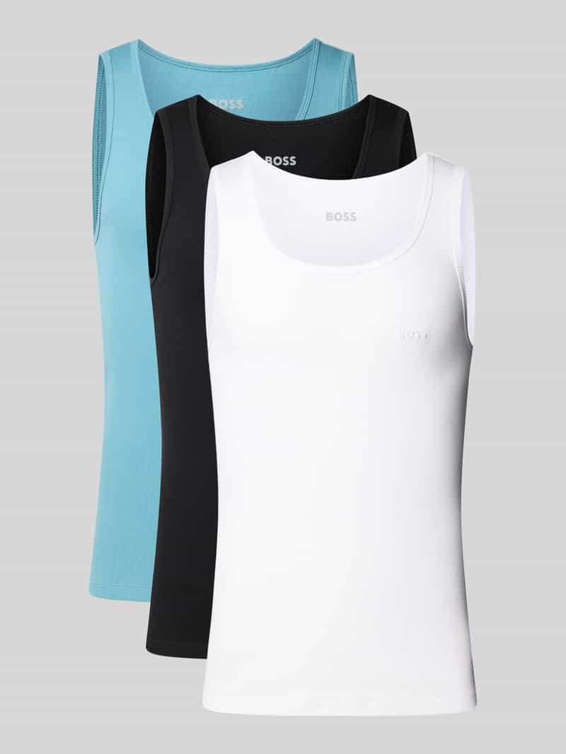 Boss Regular fit tanktop van puur katoen in een set van 3 stuks