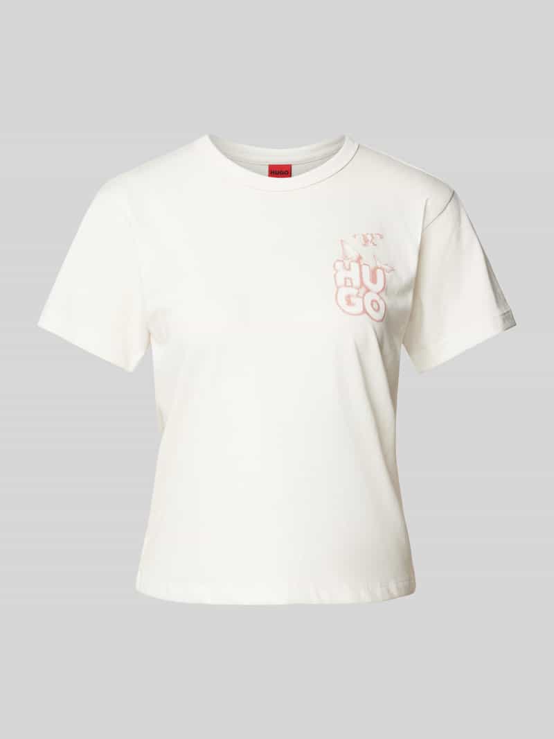 HUGO T-shirt met labelprint model 'Destrel'