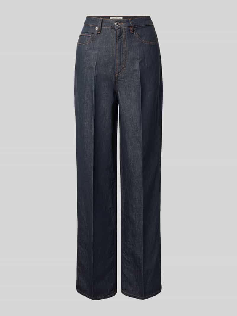 Marc O'Polo Loose fit jeans van een mix van katoen en linnen model 'TOLVA LONG'