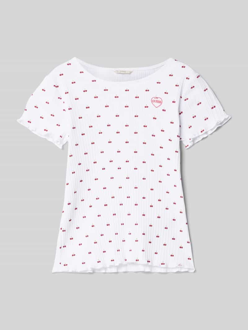 Guess T-shirt met geschulpte zoom
