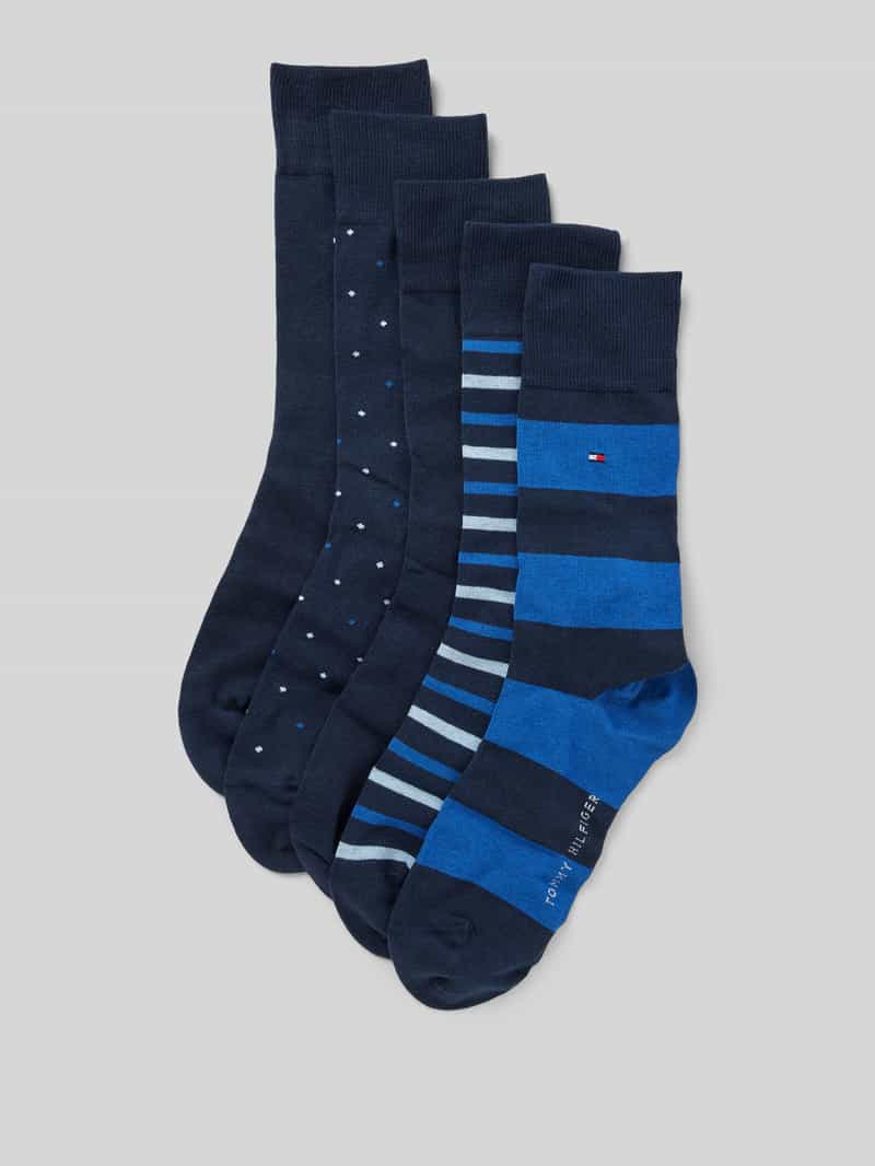 Tommy Hilfiger Sokken met labelstitching in een set van 5 paar