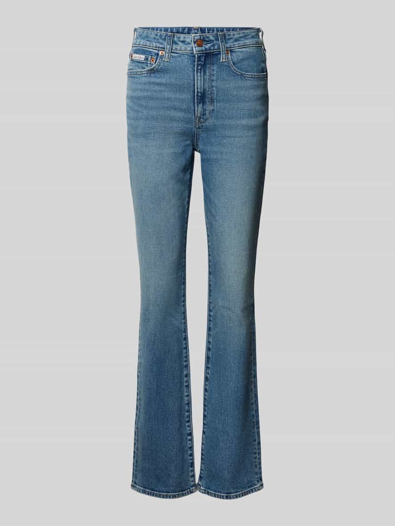 Calvin Klein Jeans Skinny fit bootcut jeans in used-look met labeldetail