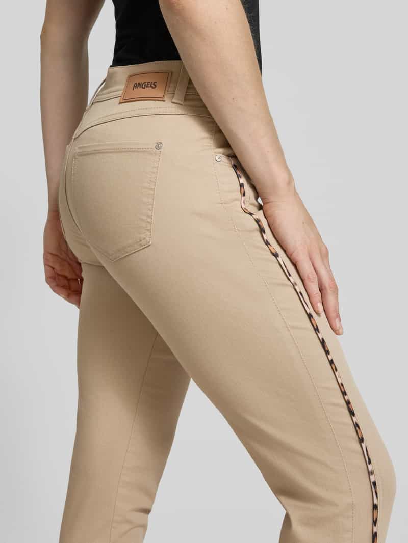 Angels Slim fit broek met contrastpaspels model 'Ornella'