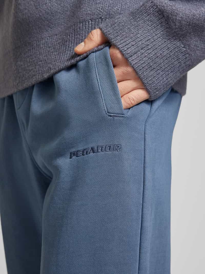 Pegador Wide leg sweatpants met labelstitching