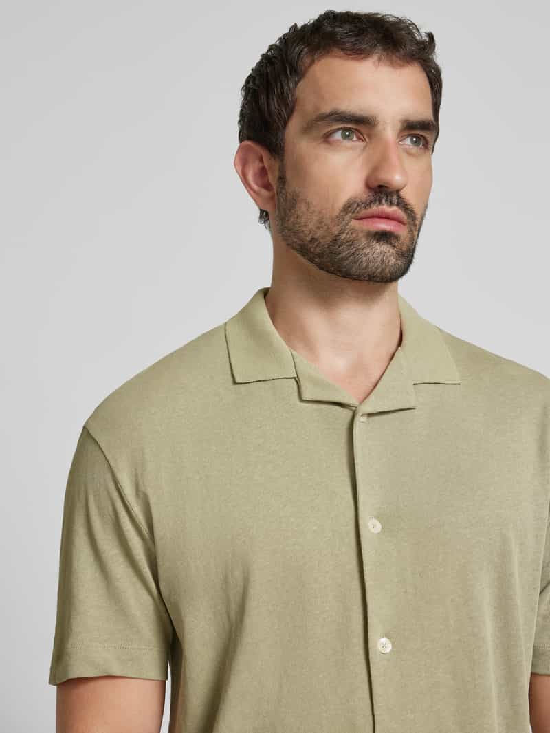 Marc O'Polo Regular fit poloshirt van een mix van katoen en linnen