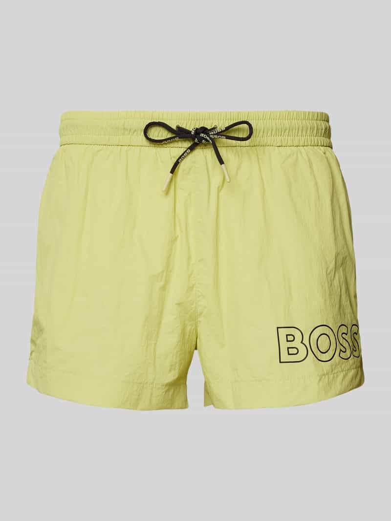 Boss Relaxed fit zwembroek met labelprint model 'Mooneye'