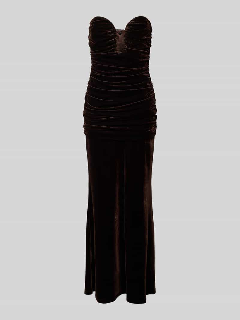 bardot Avondjurk van fluweel met plooien model 'ELVIRA'