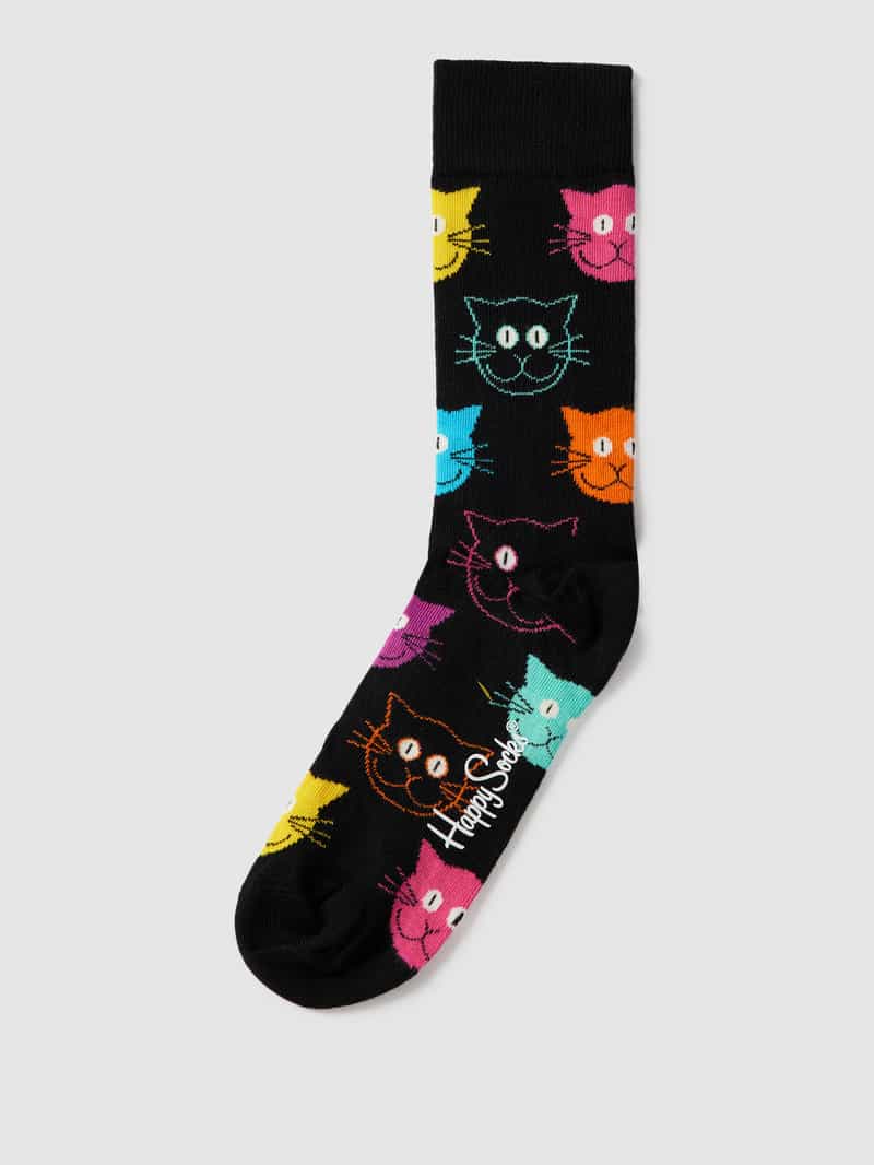 Happy Socks Sokken met all-over motief model 'CAT'