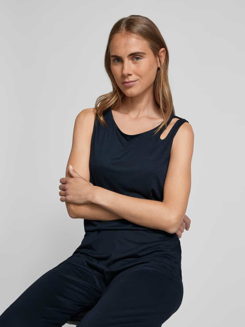 Opus Jumpsuit van viscose met cut-out model 'MELPANI'