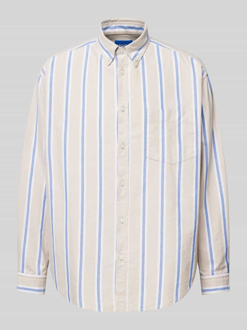 Hugo Blue Regular fit vrijetijdsoverhemd met button-downkraag model 'Ebill'