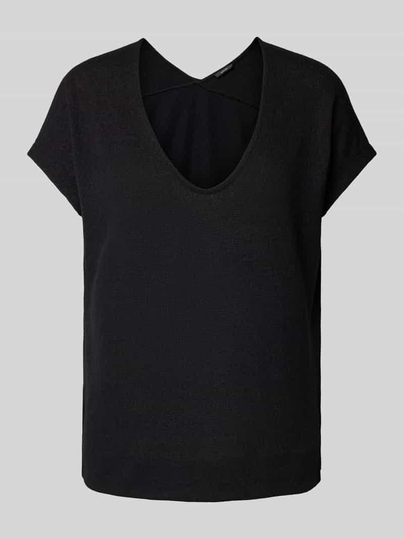 Opus Gebreid shirt met diepe ronde hals model 'SIRUKUS'