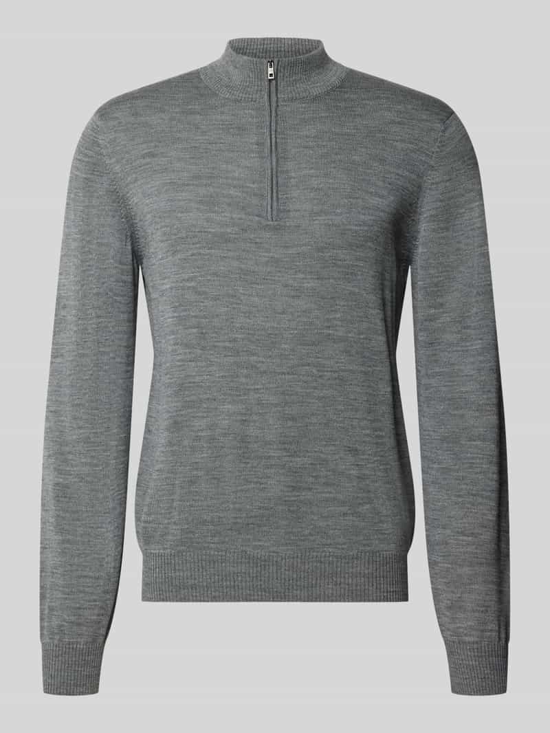 Maerz muenchen Regular fit sweatshirt van zuivere scheerwol met schipperskraag