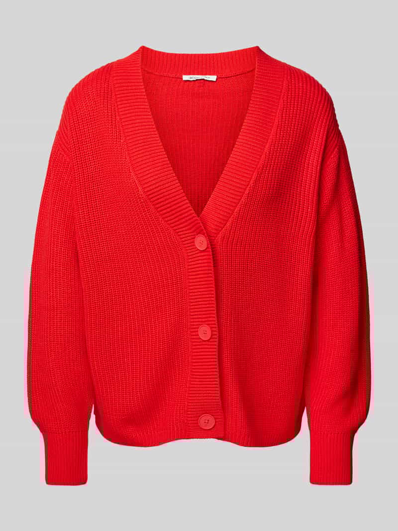 Tom Tailor Denim Regular fit gebreid jack van katoenmix met V-hals