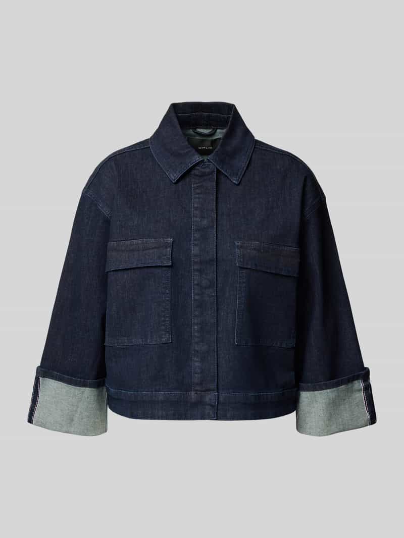 Opus Jeansjack met platte kraag model 'Hollice'