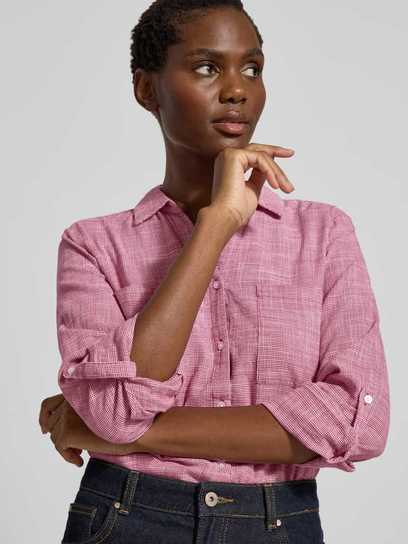Tom Tailor Regular fit blouse met lange mouwen van puur katoen