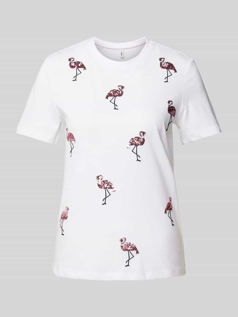 Only Regular fit T-shirt met pailletten model 'KITA'