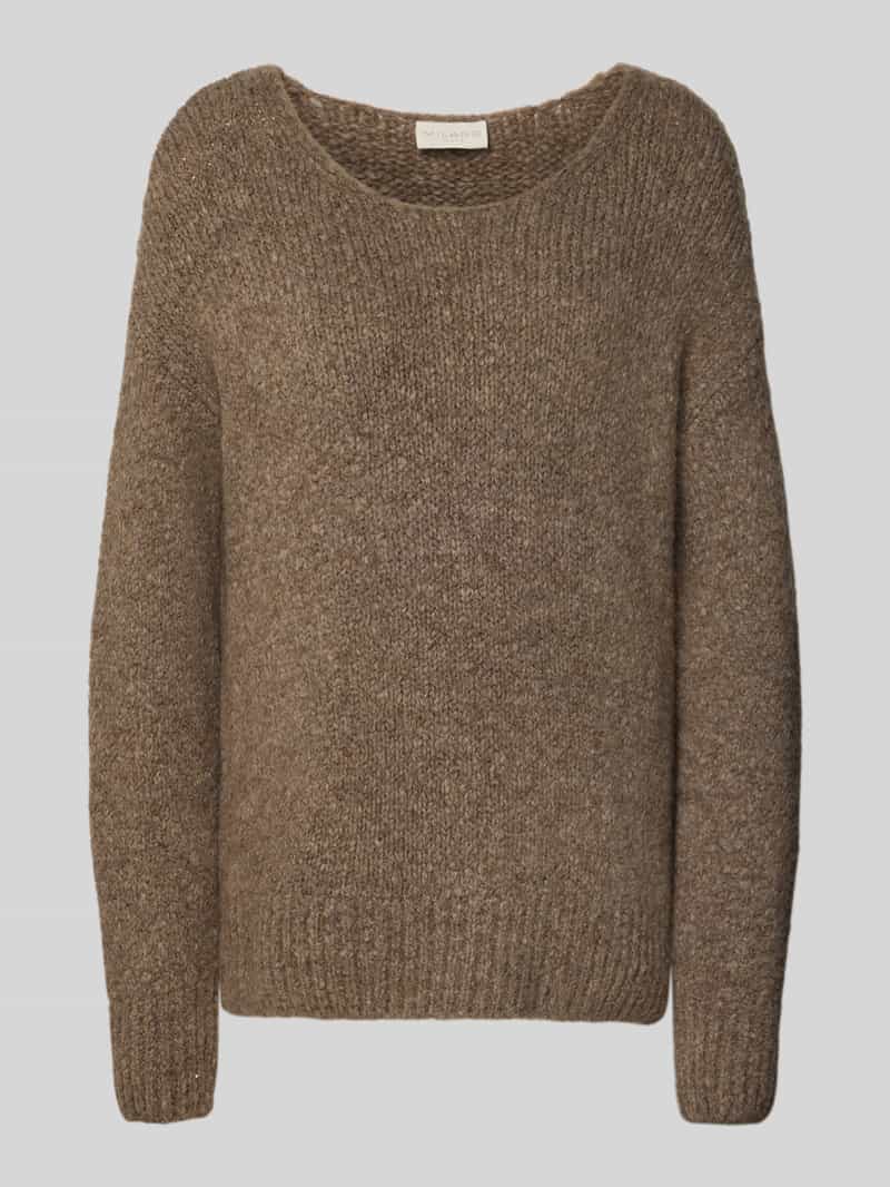 milano italy Loose fit gebreide pullover met mix van wol en alpaca