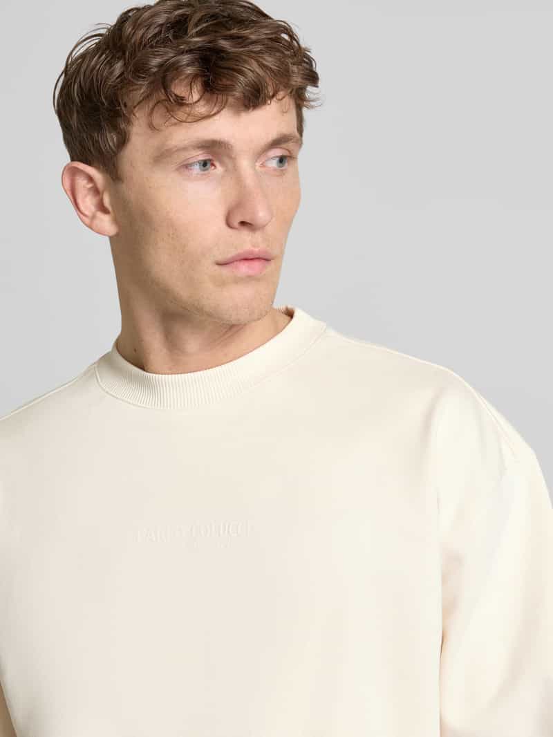 carlo colucci Sweatshirt met labelprint en -badge