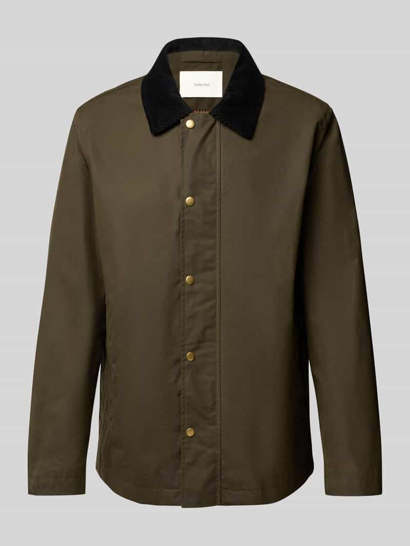 Selected Homme Regular fit gewaxt jack van puur katoen model 'WALTER'