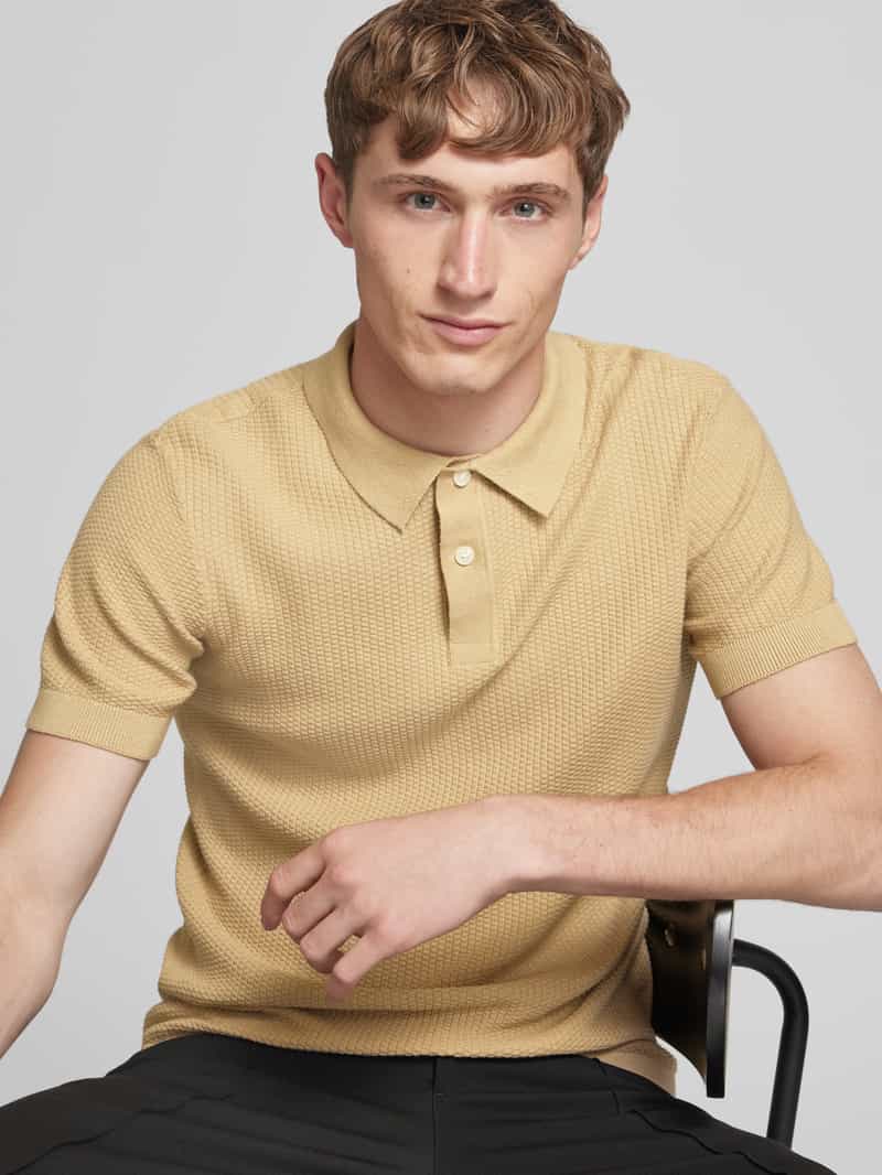 Blend Super skinny fit poloshirt met structuurmotief model 'AIDEN'