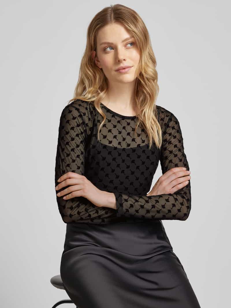 Joop! Shirt met lange mouwen in semi-transparant design