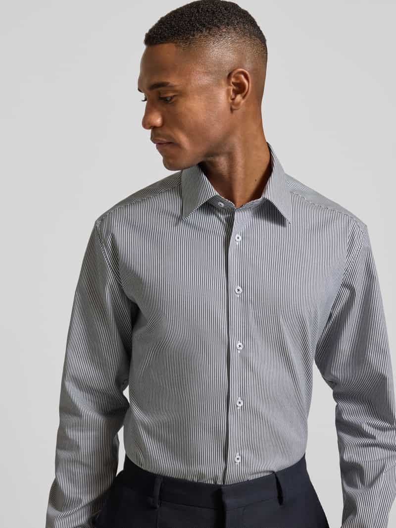 Eterna Modern fit zakelijk overhemd van katoen met kentkraag