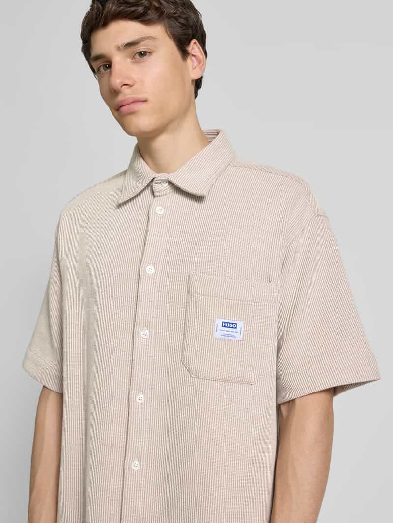 Hugo Blue Regular fit vrijetijdsoverhemd met borstzak model 'Ebronn'